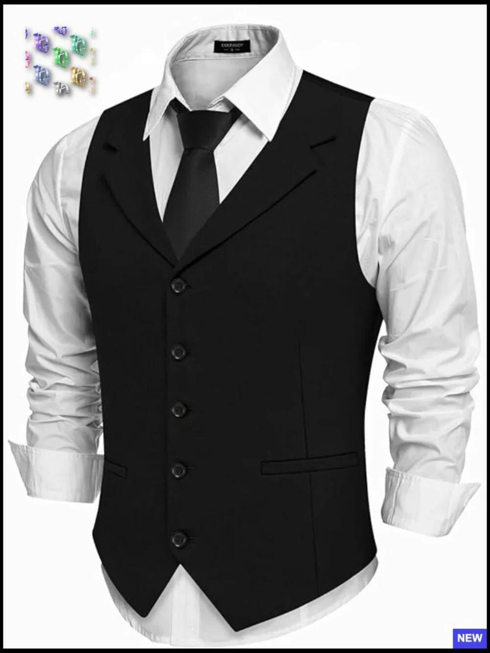 Slim Fit Notch Lapel Waistcoat Formal Casual Vest Adjustable Back Strap